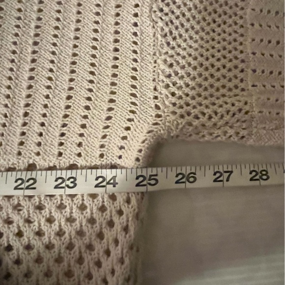 Happily Grey Open Weave Cream Crew Neck, Boxy Crop Sweater, size Large - Picture 6 of 8